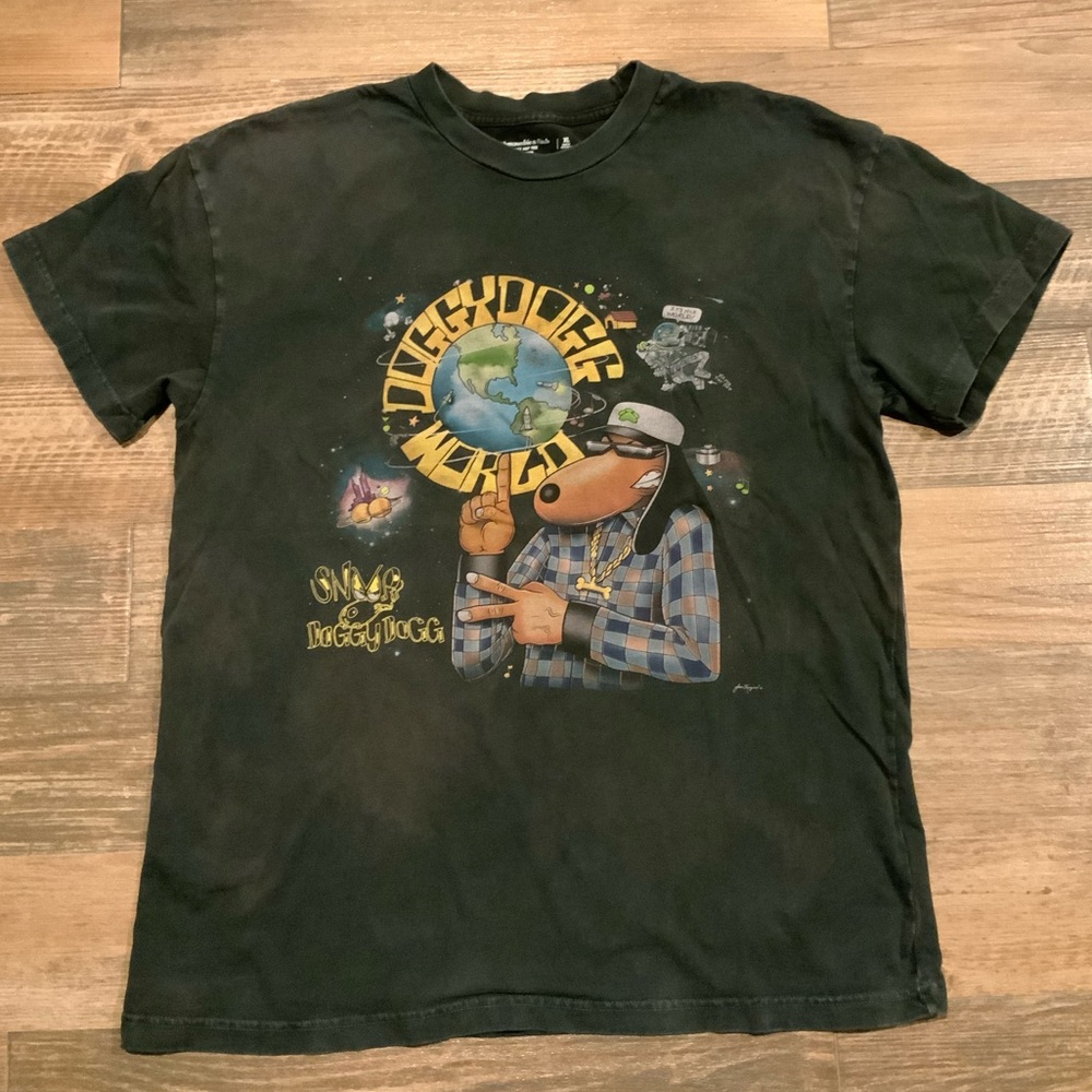 Abercrombie & Fitch Faded Black Men X-Large T-Shirt Snoop Dogg Streetwear